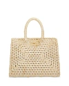 Ferragamo The Studio Raffia Basket Top-handle Bag In Raffia/mascarpone