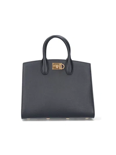 Ferragamo Studio Box Bag In Black