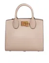 Ferragamo Studio Box Bag In Hammered Leather Daino Color In Brown