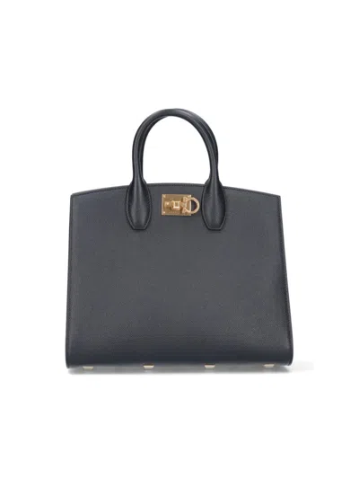 Ferragamo Studio Box M' Handbag - Black