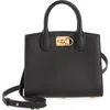 Ferragamo Studio Box Mini Leather Top-handle Bag In Black