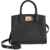 Ferragamo Studio Box Mini Leather Top-handle Bag In Black