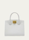 Ferragamo Studio Box Bag Mini In Optic White