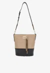 FERRAGAMO STUDIO BUCKET BAG IN CALF LEATHER,212892 ST SOFT BUCK 758083 FAWN