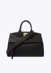 Ferragamo The Studio Soft Small Leather Top-handle Bag In Black