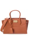 Ferragamo Studio Leather Tote In Brown