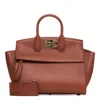 Ferragamo Studio Logo-plaque Top Handle Bag In Brown