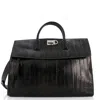Ferragamo Studio Satchel Eel Skin Large In Black