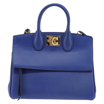 Pre-owned Ferragamo Studio Satchel Leather Leather Bag () In Blue