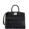 Ferragamo Studio Satchel Leather Medium In Black