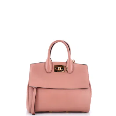 Ferragamo Studio Satchel Leather Small In Pink