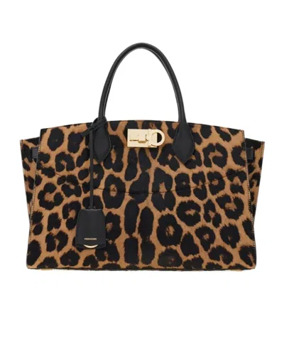 Ferragamo Studio Soft Bag (l) In Black