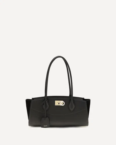 Ferragamo Studio Soft East West Shoulder Bag In Black