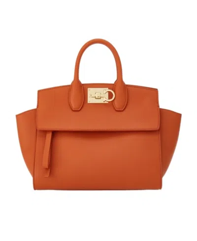 Ferragamo Studio Soft Handbag In Brown