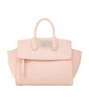 Ferragamo Small Studio Soft Top Handle Bag In Calfskin In Nude