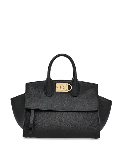 FERRAGAMO STUDIO SOFT SMALL LEATHER TOP HANDLE BAG
