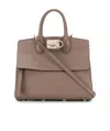 Ferragamo Studio Tote Bag In Gray