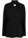 FERRAGAMO STYLISH BLACK COLLARLESS SINGLE-BREASTED BLAZER FOR WOMEN FROM FW23 COLLECTION