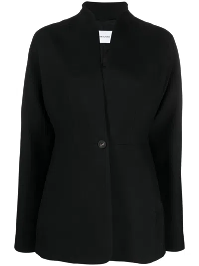 Ferragamo Single Breasted Wool Blazer In Black