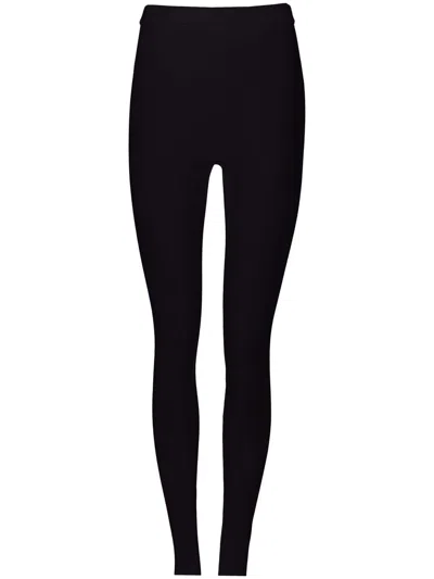Ferragamo Stylish Black Logo-plaque Leggings For Women