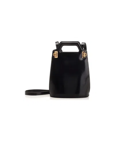 Ferragamo Stylish Black Mini Handbag For Women | Fw23 Fashion Collection In Gold