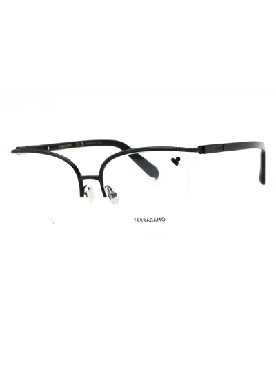 Ferragamo Stylish Cat-eye Eyeglasses Size 56-18-140 In Black