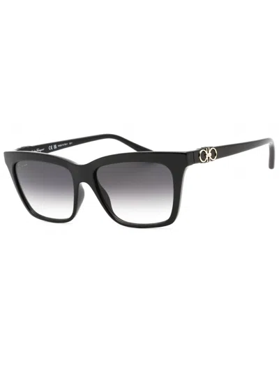 Ferragamo Stylish Rectangular Women's Sunglasses In Black