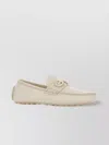 Ferragamo Stylish Round Toe Leather Loafers In Neutrals