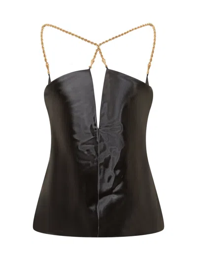 Ferragamo Stylish Top With Bijoux Detailing In Black