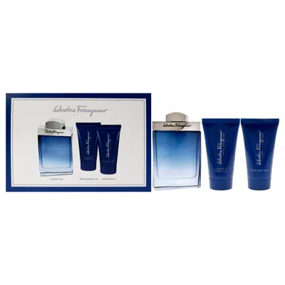 Ferragamo Subtil For Men 3 Pc Gift Set 3.4oz Edt Spray, 2.5oz Shampoo And Shower Gel, 2.5oz After Shave Balm
