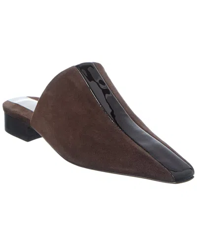 Ferragamo Suede & Patent Mule In Multi