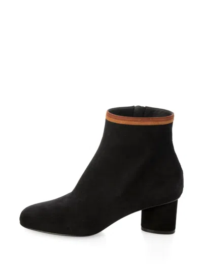 Ferragamo Suede Ankle Boots In Black