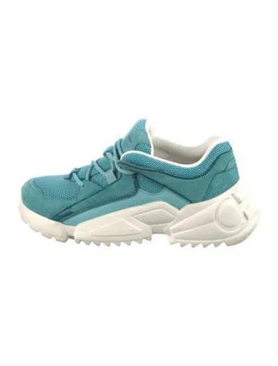 Pre-owned Ferragamo Suede Athletic Sneakers In Blue