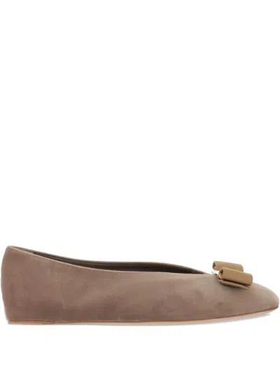 Ferragamo Suede Ballerina Shoes