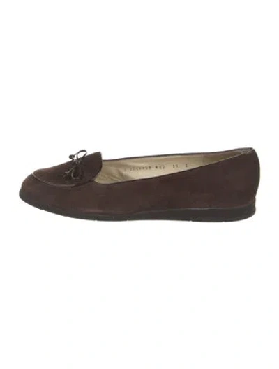 Pre-owned Ferragamo Suede Ballet Flats In Brown