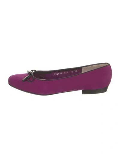 Pre-owned Ferragamo Suede Ballet Flats In Purple