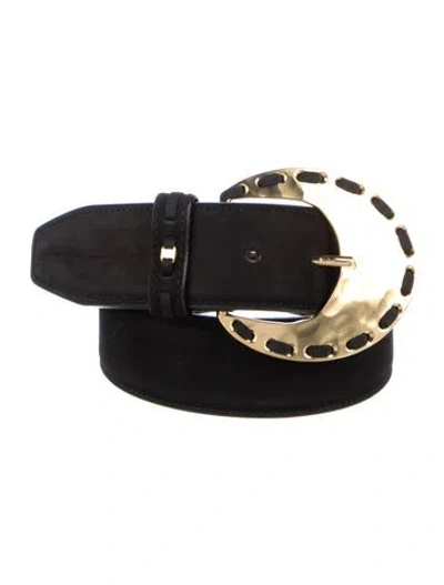 Pre-owned Ferragamo Suede Belt In Black