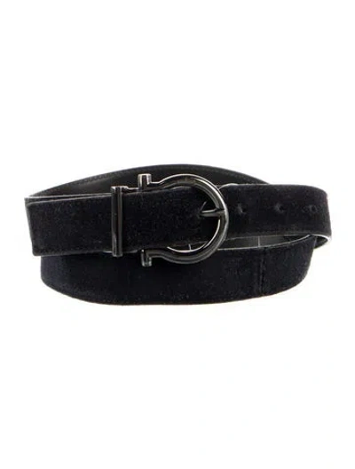 Pre-owned Ferragamo Suede Belt In Black