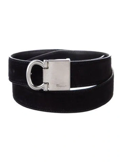 Pre-owned Ferragamo Suede Belt In Black