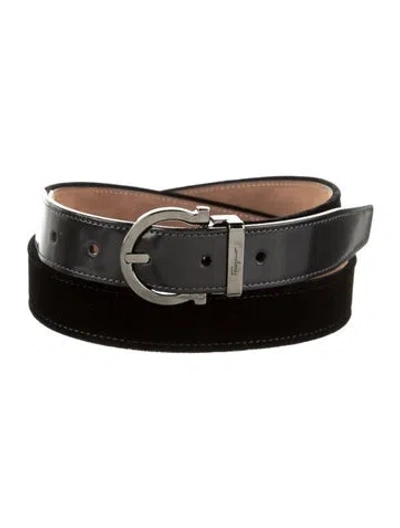 Pre-owned Ferragamo Suede Belt In Black
