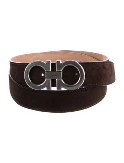 Pre-owned Ferragamo Suede Belt In Black
