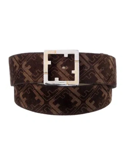 Pre-owned Ferragamo Suede Belt In Brown