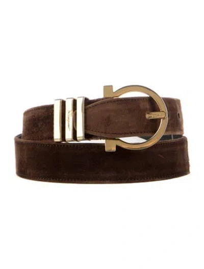 Pre-owned Ferragamo Suede Belt In Brown