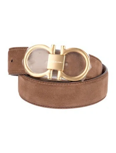 Pre-owned Ferragamo Suede Belt In Brown