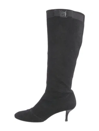 Pre-owned Ferragamo Suede Boots In Black