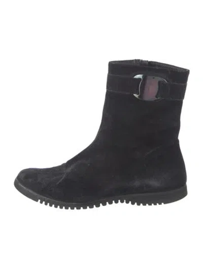 Pre-owned Ferragamo Suede Boots In Black