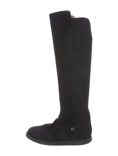 Pre-owned Ferragamo Suede Boots In Black