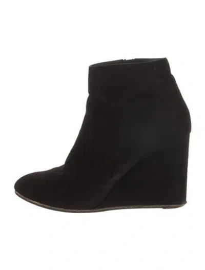 Pre-owned Ferragamo Suede Boots In Black