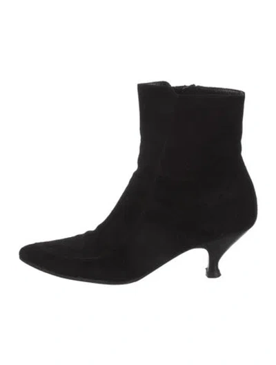 Pre-owned Ferragamo Suede Boots In Black