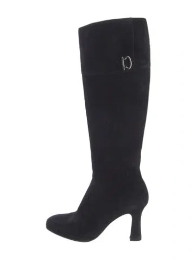 Pre-owned Ferragamo Suede Boots In Black